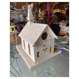 Vintage Glitter Church with Nativity Figures and Lights