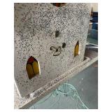 Vintage Glitter Church with Nativity Figures and Lights