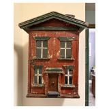 Antique Handcrafted Wooden Wall Dollhouse with Rustic Charm