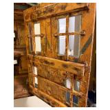 Antique Handcrafted Wooden Wall Dollhouse with Rustic Charm