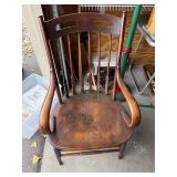 Pair Of Antique English Arts & Crafts Stick Back Windsor Chairs
