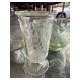 Vintage EAPG Glass Measuring Pitcher Set, Briar Rose Glass, Green Glass Measuring Pitcher