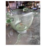 Vintage EAPG Glass Measuring Pitcher Set, Briar Rose Glass, Green Glass Measuring Pitcher