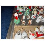 Vintage Ceramic Christmas Ornaments Lot - Santa Claus & Holiday Theme