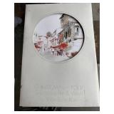 Vintage Collectibles Lot Including Christmas Putz Village House, Book, Santa Transfer, Decor Items