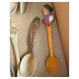 Lot of 6 Vintage Hand-Carved Wooden Spoons with Unique Designs