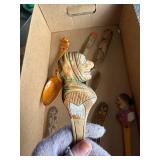 Lot of 6 Vintage Hand-Carved Wooden Spoons with Unique Designs