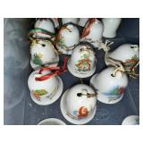 Vintage Ceramic Christmas Bell Ornaments Collection