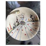 Vintage Pair of 1935 Hand-Painted Floral Plates by Ethel