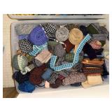 Large Lot of Assorted Fabric Scraps and Yarns for Crafting