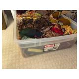 Large Lot of Assorted Fabric Scraps and Yarns for Crafting
