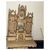 Antique Wooden Religious Shrine with Intricate Carvings