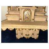 Antique Wooden Religious Shrine with Intricate Carvings