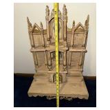 Antique Wooden Religious Shrine with Intricate Carvings