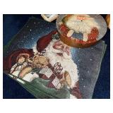 Santa Claus Decor Collection: Figurines, Plate & Tapestry