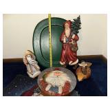 Santa Claus Decor Collection: Figurines, Plate & Tapestry