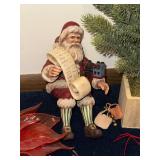 Assorted Christmas Decorations: Santa Figurines, Trees, Ornaments & More