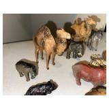 Lot of Vintage Animal Figurines - Lions, Camels, Elephants, and More