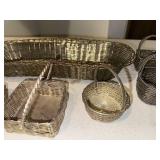 Set of 7 Decorative Wire Baskets - Various Shapes and Sizes