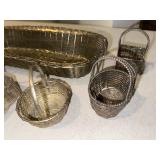Set of 7 Decorative Wire Baskets - Various Shapes and Sizes