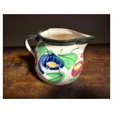 Vintage Ceramic Lamp, Floral Jug, Basket, Shoe & Embroidered Cushion Lot