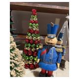 Festive Holiday Decor Lot: Soldier, Trees, Santa Jar