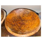 Set of Hand-Carved Wooden Bowls with Engraved Designs