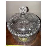 Vintage Embossed Glass Candy Jars with Lids - Set of 3