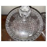 Vintage Embossed Glass Candy Jars with Lids - Set of 3