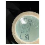 Vintage Abingdon USA Green and Blue Textured Ceramic Vases Lot