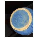 Vintage Abingdon USA Green and Blue Textured Ceramic Vases Lot