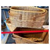 Set of 3 Vintage Woven Baskets - Rustic Home Decor and Storage