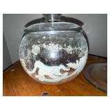 Vintage Glass Jar with Lid and Unique Design