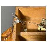 Vintage Wooden Tray with Art Brushes and Collectibles