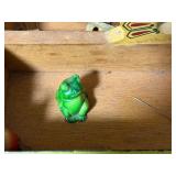 Vintage Wooden Tray with Art Brushes and Collectibles