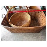 Large Antique Split Oak Woven Basket and Medium Woven Basket Set