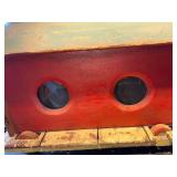 Antique Wooden Church/Schoolhouse on Wheels Rustic Red and Green Finish