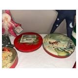 Vintage Christmas Tins & Decorations Lot