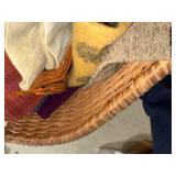 Basket of Assorted Wool Fabric for Crafts and Sewing