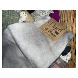 Basket of Assorted Wool Fabric for Crafts and Sewing