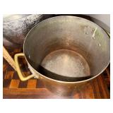 Vintage Metal Mixing Bowl and Brass Pots Set