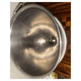 Vintage Metal Mixing Bowl and Brass Pots Set