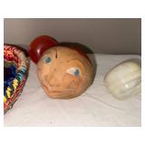 Vintage Collectibles Lot: Basket, Toys, and Bridge Set