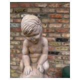 Vintage Garden Fountain with Child Statue