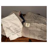 Spruce Ridge Studios Stenciled Rug Hooking Crafting Burlap & Linen Lot