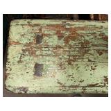 Vintage Wooden Bench with Distressed Green Paint