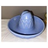 Unique Ceramic Bowls: Blue Sombrero & Multicolored 