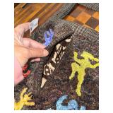 Colorful Abstract Wool Dancing Figures Shoulder Bag