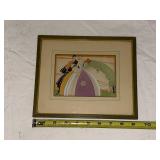 Vintage Art Nouveau Framed Brunelleschi Artwork with Green Frame