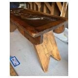 Vintage Wooden Carved Bench from Sweden
